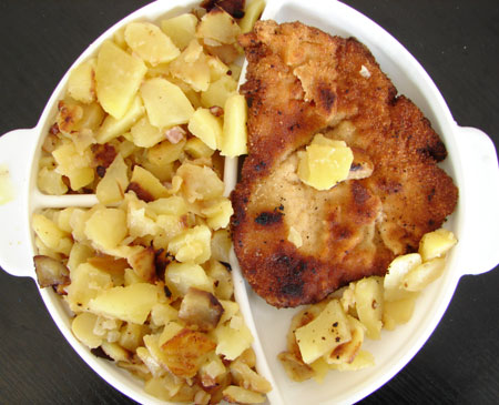 Bratkartoffeln und Schnitzel